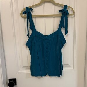 Rose & Olive Blue Camisole with Tie Straps
